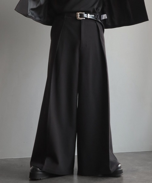 welise(ウェライズ)の「【welise-TSUKUROI-】WOOL MIX 540gTR Deep 1Tuck Wide Buggy Slacks/ワイドバギースラックス(スラックス・メンズ・オフホワイト/ブラック・S/M/L)」の8枚目の写真