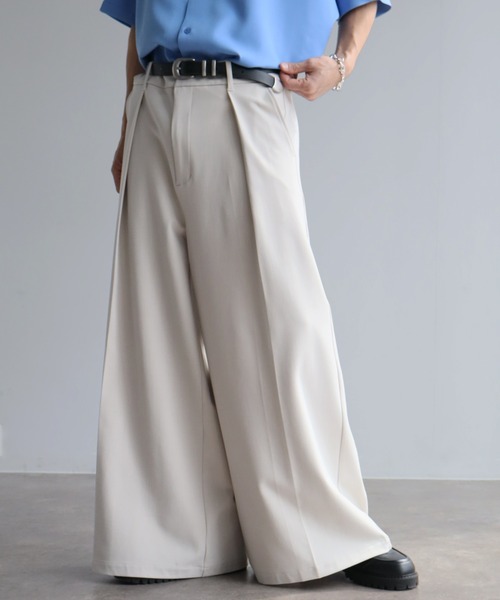 welise(ウェライズ)の「【welise-TSUKUROI-】WOOL MIX 540gTR Deep 1Tuck Wide Buggy Slacks/ワイドバギースラックス(スラックス・メンズ・オフホワイト/ブラック・S/M/L)」の20枚目の写真