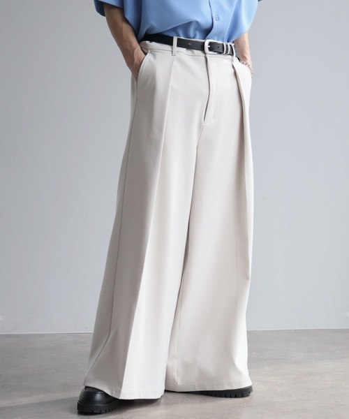 welise(ウェライズ)の「【welise-TSUKUROI-】WOOL MIX 540gTR Deep 1Tuck Wide Buggy Slacks/ワイドバギースラックス(スラックス・メンズ・オフホワイト/ブラック・S/M/L)」の21枚目の写真