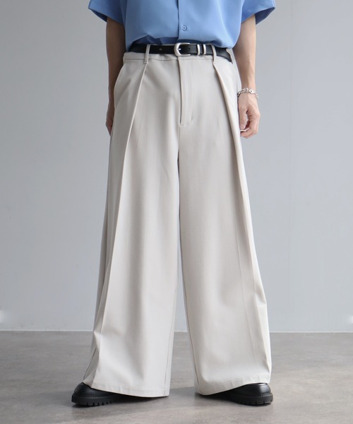 welise(ウェライズ)の「【welise-TSUKUROI-】WOOL MIX 540gTR Deep 1Tuck Wide Buggy Slacks/ワイドバギースラックス(スラックス・メンズ・オフホワイト/ブラック・S/M/L)」の19枚目の写真