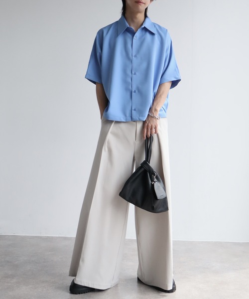 welise(ウェライズ)の「【welise-TSUKUROI-】WOOL MIX 540gTR Deep 1Tuck Wide Buggy Slacks/ワイドバギースラックス(スラックス・メンズ・オフホワイト/ブラック・S/M/L)」の22枚目の写真