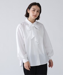 NAVYNAVY（ネイビーネイビー）の「【365ユーティリティ】洗ってもシワになりづらいボウ付きシャツブラウス（シャツ/ブラウス）」