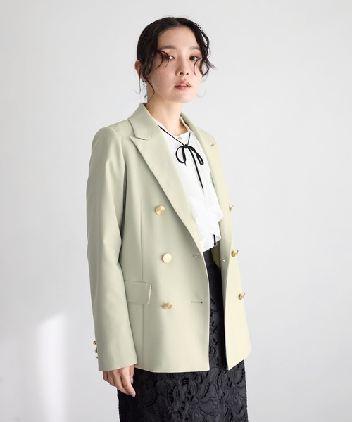 Andemiu(アンデミュウ)の「【S/Mサイズ展開】キンボタンジャケット636597(テーラードジャケット・レディース・ネイビー/アイボリー/ミント/ライトベージュ・SMALL/MEDIUM)」の6枚目の写真