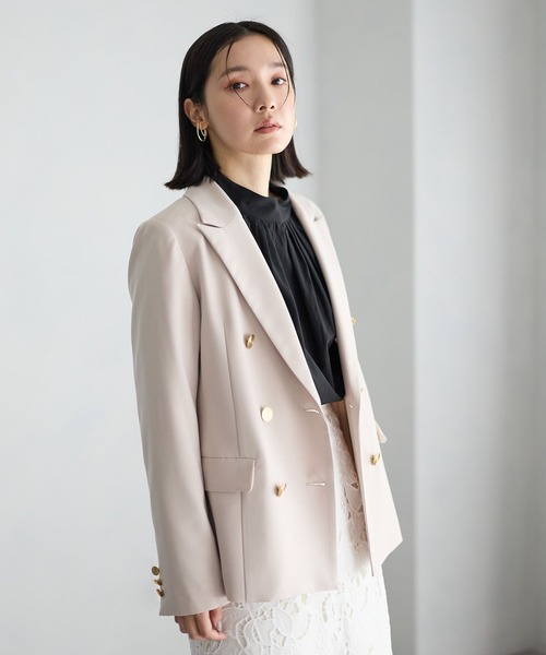 Andemiu(アンデミュウ)の「【S/Mサイズ展開】キンボタンジャケット636597(テーラードジャケット・レディース・ネイビー/アイボリー/ミント/ライトベージュ・SMALL/MEDIUM)」の11枚目の写真