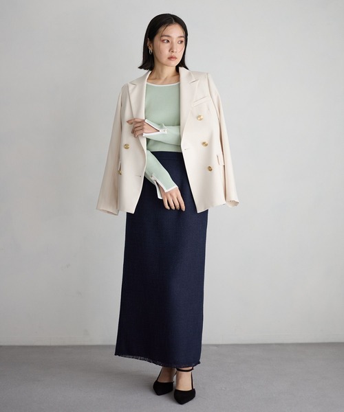 Andemiu(アンデミュウ)の「【S/Mサイズ展開】キンボタンジャケット636597(テーラードジャケット・レディース・ネイビー/アイボリー/ミント/ライトベージュ・SMALL/MEDIUM)」の13枚目の写真