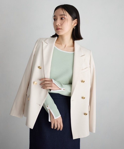 Andemiu(アンデミュウ)の「【S/Mサイズ展開】キンボタンジャケット636597(テーラードジャケット・レディース・ネイビー/アイボリー/ミント/ライトベージュ・SMALL/MEDIUM)」の18枚目の写真