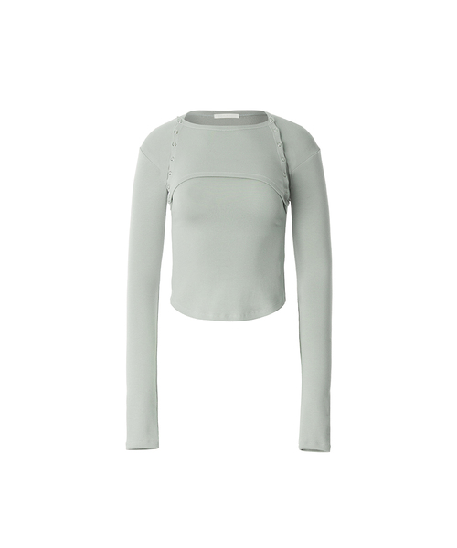 A.R.U(エイアールユー)の「DUAL SNAP TOP(Tシャツ/カットソー・レディース・ブラック/カーキ/ピンク/アイボリー・SMALL/MEDIUM)」の3枚目の写真