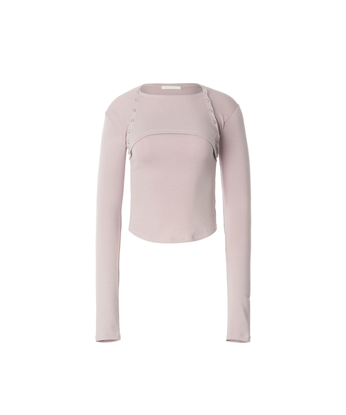 A.R.U(エイアールユー)の「DUAL SNAP TOP(Tシャツ/カットソー・レディース・ブラック/カーキ/ピンク/アイボリー・SMALL/MEDIUM)」の4枚目の写真