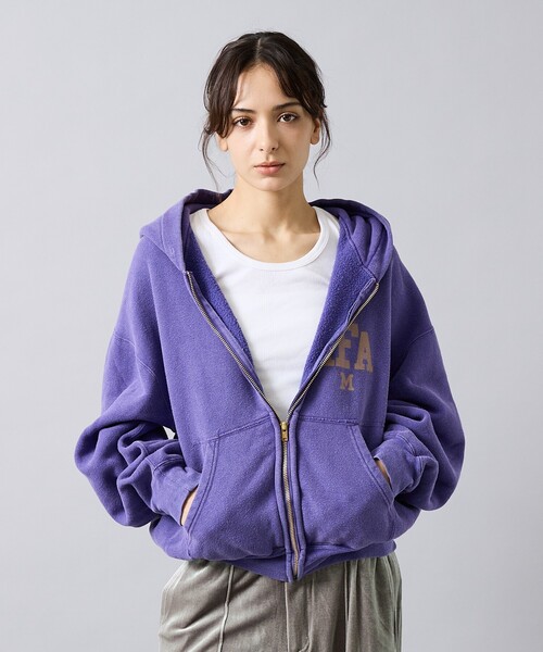 REMI RELIEF（レミレリーフ）の「【REMI RELIEF / レミ レリーフ】  SP加工 起毛裏毛 ZIPパーカー（AFA・ジップフーディ・ユニセックス）（パーカー・メンズ・ブラック/アイボリー/ネイビー・M/XL/L）」の3枚目の写真