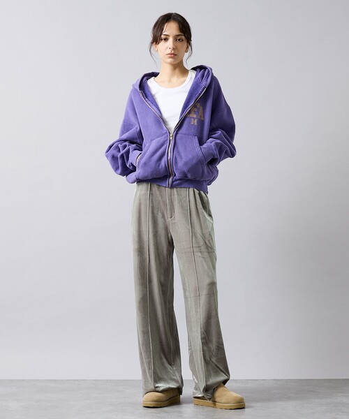 REMI RELIEF（レミレリーフ）の「【REMI RELIEF / レミ レリーフ】  SP加工 起毛裏毛 ZIPパーカー（AFA・ジップフーディ・ユニセックス）（パーカー・メンズ・ブラック/アイボリー/ネイビー・M/XL/L）」の9枚目の写真