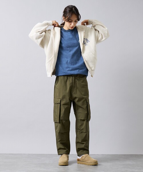 REMI RELIEF（レミレリーフ）の「【REMI RELIEF / レミ レリーフ】  SP加工 起毛裏毛 ZIPパーカー（AFA・ジップフーディ・ユニセックス）（パーカー・メンズ・ブラック/アイボリー/ネイビー・M/XL/L）」の14枚目の写真