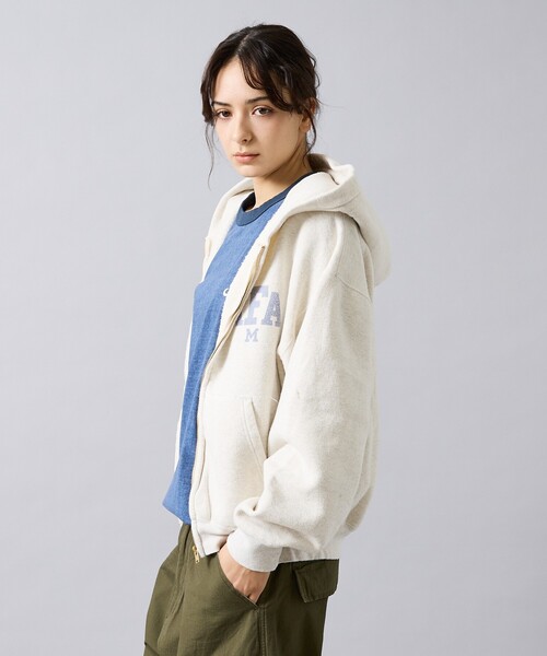 REMI RELIEF（レミレリーフ）の「【REMI RELIEF / レミ レリーフ】  SP加工 起毛裏毛 ZIPパーカー（AFA・ジップフーディ・ユニセックス）（パーカー・メンズ・ブラック/アイボリー/ネイビー・M/XL/L）」の15枚目の写真