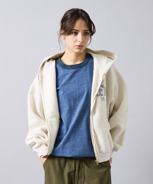 REMI RELIEF（レミレリーフ）の「【REMI RELIEF / レミ レリーフ】  SP加工 起毛裏毛 ZIPパーカー（AFA・ジップフーディ・ユニセックス）（パーカー・メンズ・ブラック/アイボリー/ネイビー・M/XL/L）」の16枚目の写真