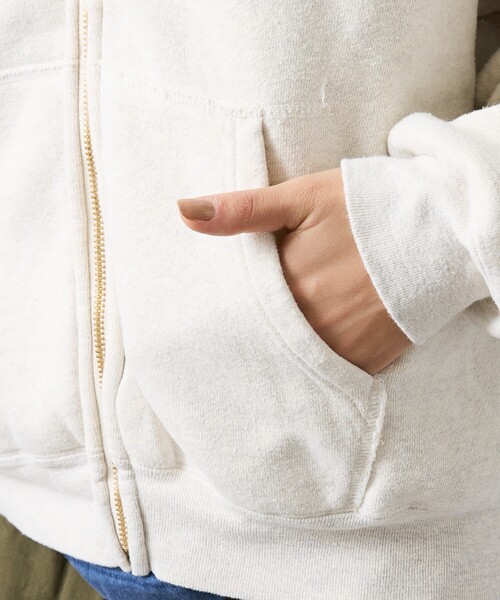 REMI RELIEF（レミレリーフ）の「【REMI RELIEF / レミ レリーフ】  SP加工 起毛裏毛 ZIPパーカー（AFA・ジップフーディ・ユニセックス）（パーカー・メンズ・ブラック/アイボリー/ネイビー・M/XL/L）」の22枚目の写真