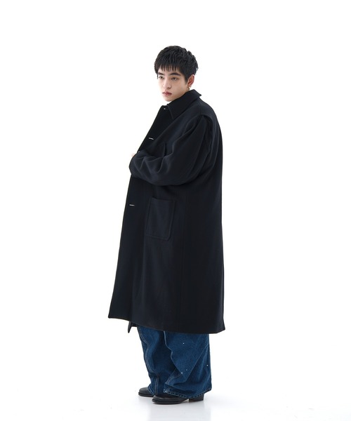 MATSUFUJI(マツフジ)の「CONZ別注Bal Collar Wool Coat /バルカラーコート/ハンティングジャケット/CONZ限定デザイン/MATSUFUJI(ステンカラーコート・メンズ・ブラック/ブラウン・3/2)」の11枚目の写真