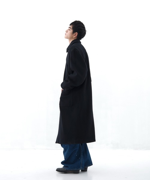 MATSUFUJI(マツフジ)の「CONZ別注Bal Collar Wool Coat /バルカラーコート/ハンティングジャケット/CONZ限定デザイン/MATSUFUJI(ステンカラーコート・メンズ・ブラック/ブラウン・3/2)」の18枚目の写真