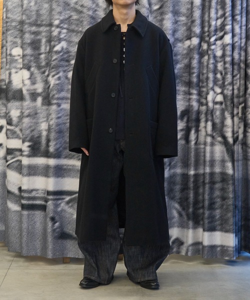 MATSUFUJI(マツフジ)の「CONZ別注Bal Collar Wool Coat /バルカラーコート/ハンティングジャケット/CONZ限定デザイン/MATSUFUJI(ステンカラーコート・メンズ・ブラック/ブラウン・3/2)」の14枚目の写真
