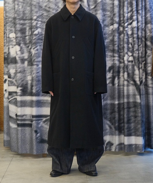 MATSUFUJI(マツフジ)の「CONZ別注Bal Collar Wool Coat /バルカラーコート/ハンティングジャケット/CONZ限定デザイン/MATSUFUJI(ステンカラーコート・メンズ・ブラック/ブラウン・3/2)」の15枚目の写真