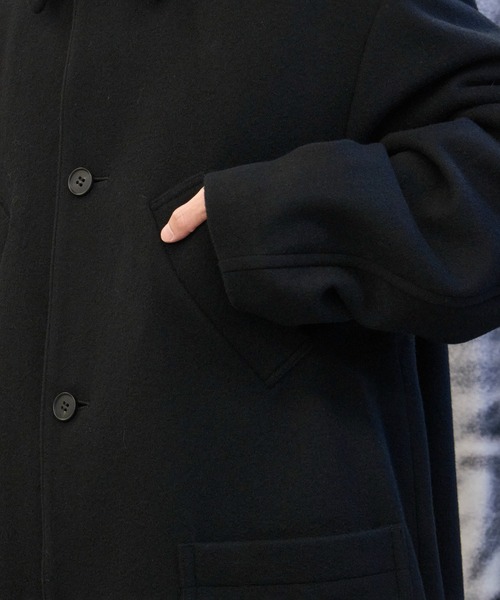MATSUFUJI(マツフジ)の「CONZ別注Bal Collar Wool Coat /バルカラーコート/ハンティングジャケット/CONZ限定デザイン/MATSUFUJI(ステンカラーコート・メンズ・ブラック/ブラウン・3/2)」の6枚目の写真