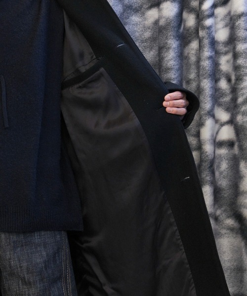 MATSUFUJI(マツフジ)の「CONZ別注Bal Collar Wool Coat /バルカラーコート/ハンティングジャケット/CONZ限定デザイン/MATSUFUJI(ステンカラーコート・メンズ・ブラック/ブラウン・3/2)」の7枚目の写真