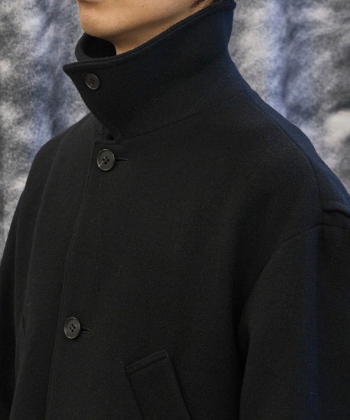 MATSUFUJI(マツフジ)の「CONZ別注Bal Collar Wool Coat /バルカラーコート/ハンティングジャケット/CONZ限定デザイン/MATSUFUJI(ステンカラーコート・メンズ・ブラック/ブラウン・3/2)」の8枚目の写真