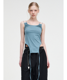 Double Strap Sleeveless Top Blue