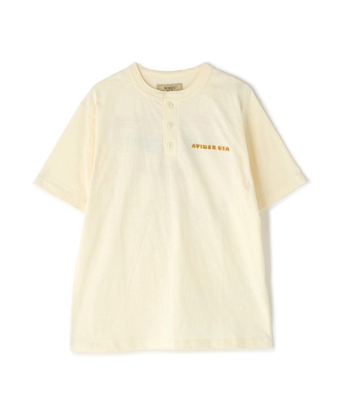 AVIREX(アヴィレックス)の「《A.A.R.C》HENLEY NECK T-SHIRT / ヘンリーネック ショートスリーブティーシャツ / AVIREX / アヴィレックス(Tシャツ/カットソー・メンズ・キナリ/チャコールグレー・L/M/XL/2XL)」の2枚目の写真