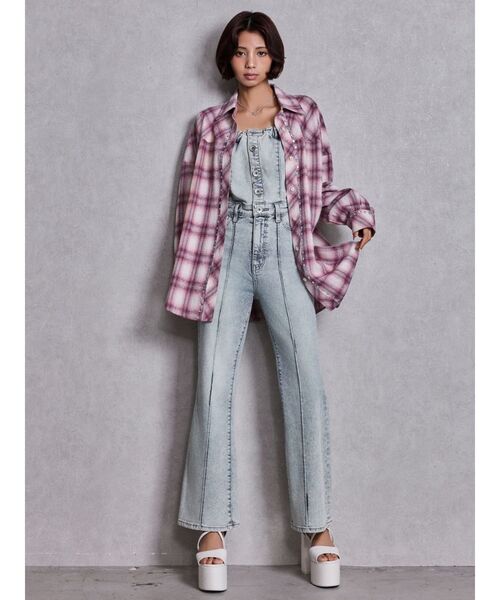 GYDA(ジェイダ)の「bijouチェックシャツ(シャツ/ブラウス・レディース・ベージュ/ネイビー/ピンク・FREE)」の14枚目の写真