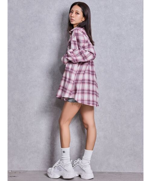 GYDA(ジェイダ)の「bijouチェックシャツ(シャツ/ブラウス・レディース・ベージュ/ネイビー/ピンク・FREE)」の21枚目の写真