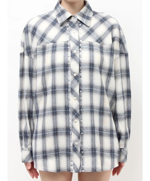 GYDA(ジェイダ)の「bijouチェックシャツ(シャツ/ブラウス・レディース・ベージュ/ネイビー/ピンク・FREE)」の22枚目の写真