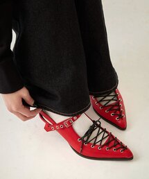 WHO'S WHO gallery | レースアップアイレットミュール(パンプス)
