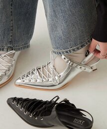 WHO'S WHO gallery | レースアップアイレットミュール(パンプス)