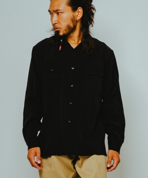 BIG MIKE(ビッグマイク)の「BIG MIKE ビックマイク /長袖 レーヨンミックス 無地シャツ 脇スリットタイプ //// 102615250(シャツ/ブラウス・メンズ・サンドベージュ/チャコール/ブラック/ミント・MEDIUM/XX-LARGE/X-LARGE/LARGE)」の20枚目の写真