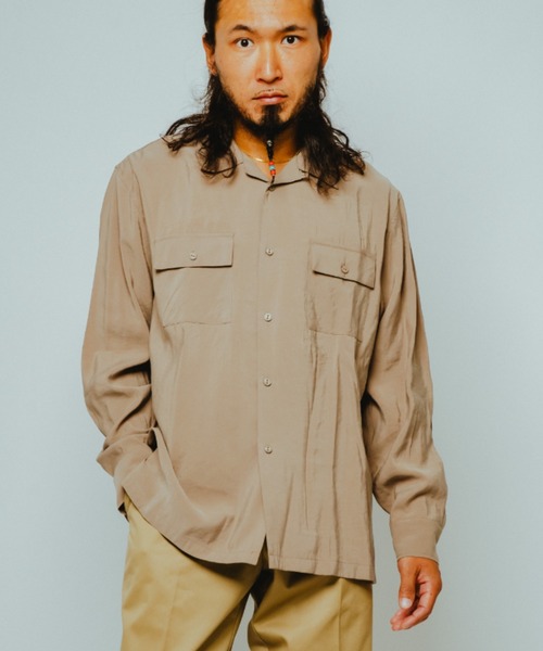 BIG MIKE(ビッグマイク)の「BIG MIKE ビックマイク /長袖 レーヨンミックス 無地シャツ 脇スリットタイプ //// 102615250(シャツ/ブラウス・メンズ・サンドベージュ/チャコール/ブラック/ミント・MEDIUM/XX-LARGE/X-LARGE/LARGE)」の21枚目の写真