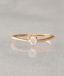 NOIR DE POUPEE（ノワールドプーペ）の「【WEB限定】K18vermeil ペアシェイプ V字 天然石リング（リング）」