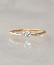 NOIR DE POUPEE（ノワールドプーペ）の「【WEB限定】K18vermeil ペアシェイプ V字 天然石リング（リング）」