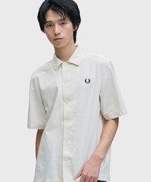 FRED PERRY(�t���b�h�y���[)��Placket Detail Short Sleeve Shirt�^�t�����`�v���P�b�g�����V���c(�V���c/�u���E�X)