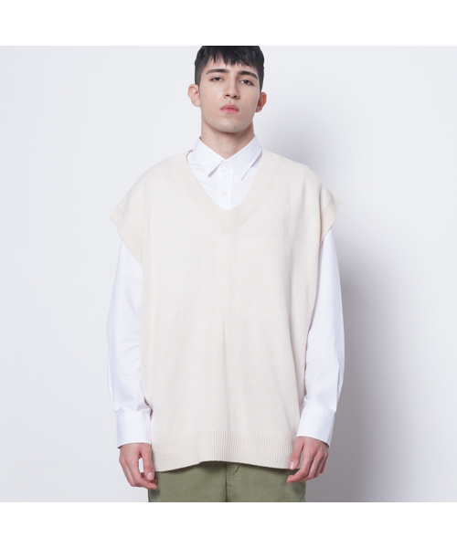 THE-ABON(エイボン)の「M614 in over knit vest ivory(ベスト・メンズ・その他・FREE)」の3枚目の写真