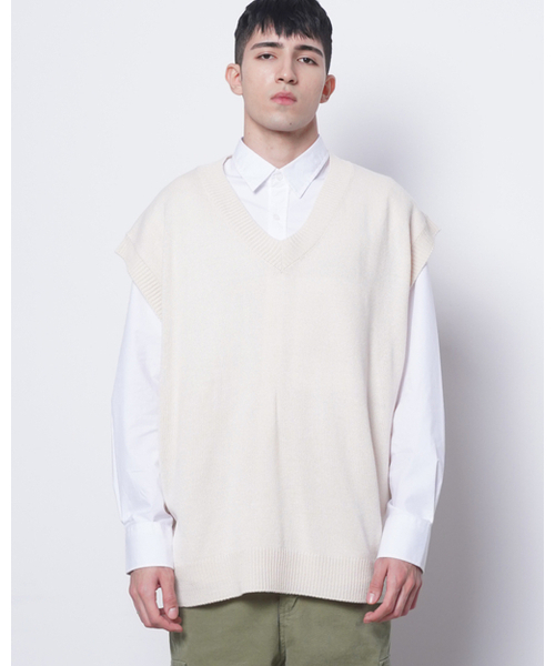 THE-ABON(エイボン)の「M614 in over knit vest ivory(ベスト・メンズ・その他・FREE)」の4枚目の写真
