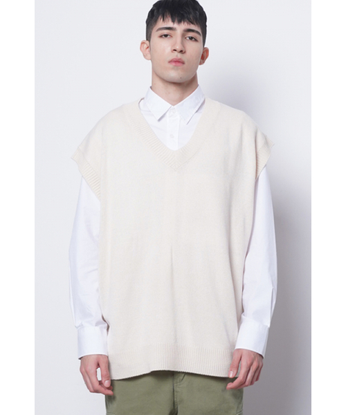THE-ABON(エイボン)の「M614 in over knit vest ivory(ベスト・メンズ・その他・FREE)」の6枚目の写真