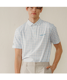 ANTOMARS（アントゥマーズ）の「グラフチェックポロ メンズ - ブルー（ポロシャツ）」