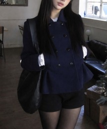 ピーコート（ブルー・ネイビー/青色系・ショート丈）ファッション通販