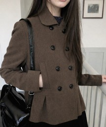 FAVORITO（ファヴォリート）の「ダブルボタン ペプラム ショートコート（ピーコート）」