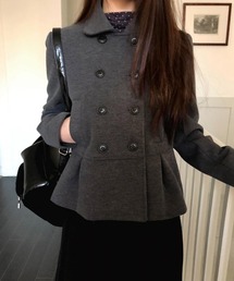 コート ショートコート ボタン ダブル」に該当するジャケット/アウター