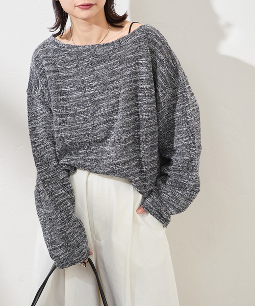 JOURNAL STANDARD(ジャーナルスタンダード)の「スラブインレイプルオーバー(Tシャツ/カットソー・レディース・ブラック系その他/ブラック/ホワイト・FREE)」の3枚目の写真