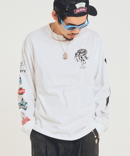 EFFECTEN(エフェクテン)の「mlt5579-Salvage L-S Tee カットソー(efsal-23)(Tシャツ/カットソー・メンズ・ブラック/ホワイト・XL/L/M/S)」の1枚目の写真