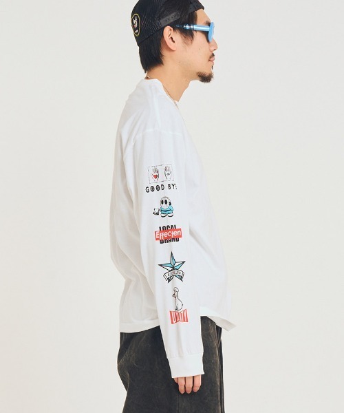 EFFECTEN(エフェクテン)の「mlt5579-Salvage L-S Tee カットソー(efsal-23)(Tシャツ/カットソー・メンズ・ブラック/ホワイト・XL/L/M/S)」の3枚目の写真