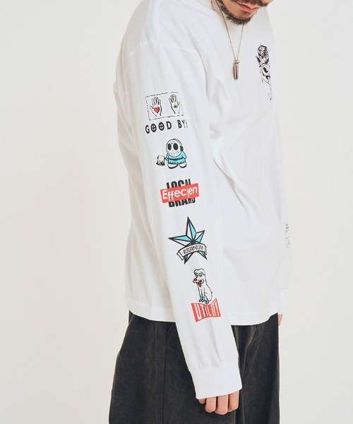 EFFECTEN(エフェクテン)の「mlt5579-Salvage L-S Tee カットソー(efsal-23)(Tシャツ/カットソー・メンズ・ブラック/ホワイト・XL/L/M/S)」の6枚目の写真