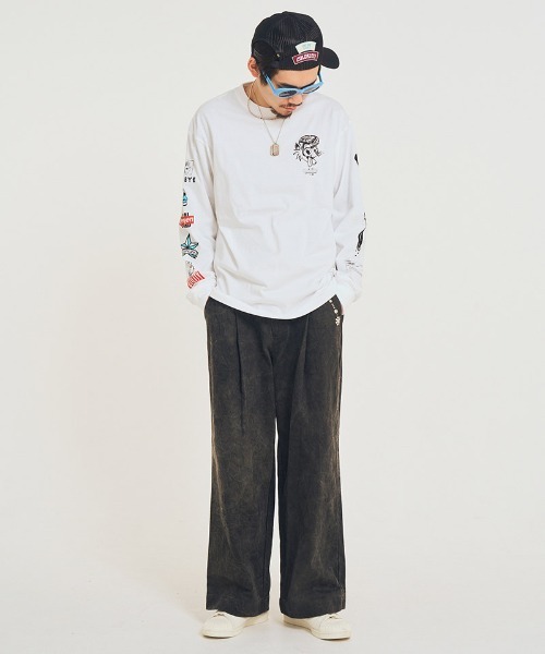 EFFECTEN(エフェクテン)の「mlt5579-Salvage L-S Tee カットソー(efsal-23)(Tシャツ/カットソー・メンズ・ブラック/ホワイト・XL/L/M/S)」の7枚目の写真