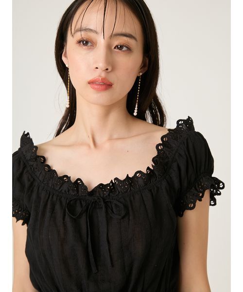 FRAY I.D（フレイアイディー）の「2wayフリルレースブラウス（シャツ/ブラウス・レディース・ブラック/ホワイト・F）」の21枚目の写真